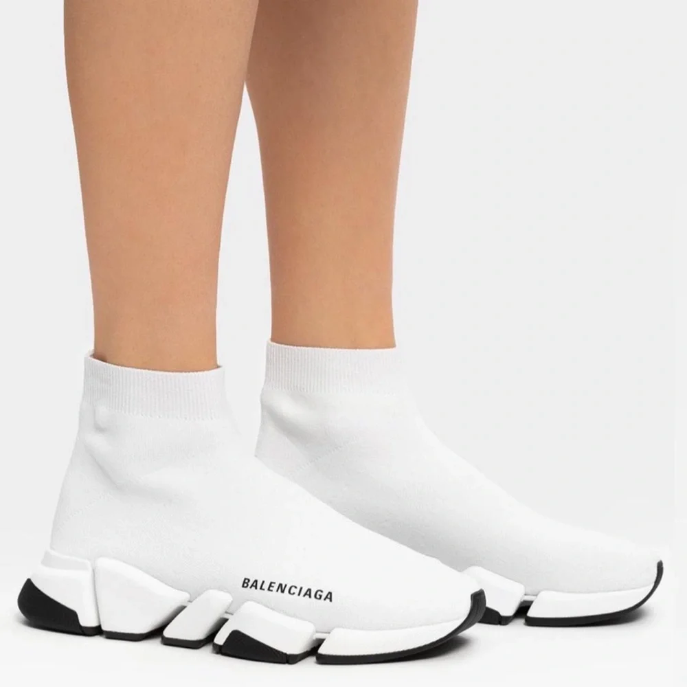BALENCIAGA SOCK SNEAKERS WHITE NEW 37 - Picture 3 of 4
